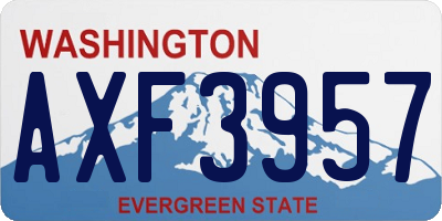 WA license plate AXF3957