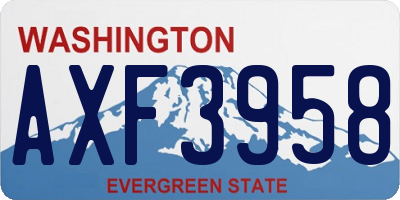 WA license plate AXF3958