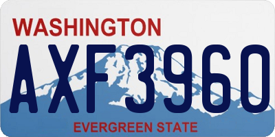 WA license plate AXF3960