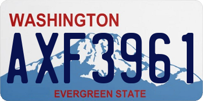 WA license plate AXF3961