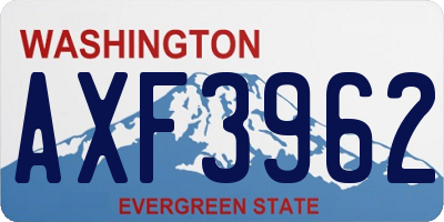 WA license plate AXF3962