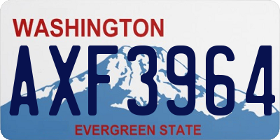 WA license plate AXF3964