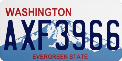 WA license plate AXF3966