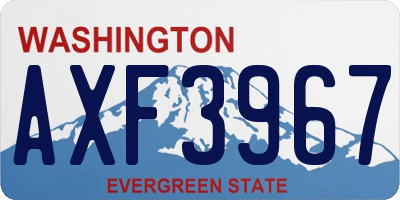 WA license plate AXF3967