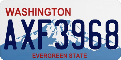 WA license plate AXF3968