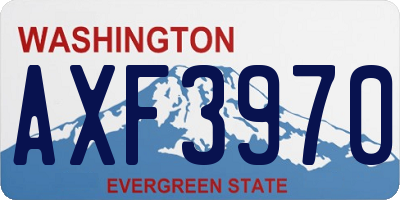 WA license plate AXF3970