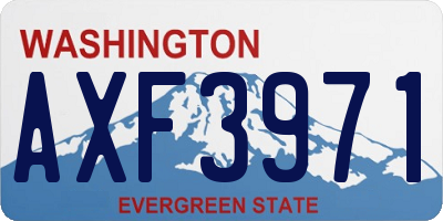 WA license plate AXF3971