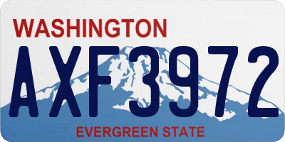 WA license plate AXF3972