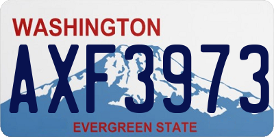 WA license plate AXF3973