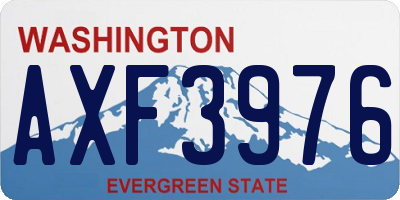 WA license plate AXF3976