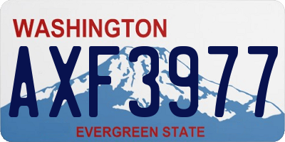 WA license plate AXF3977