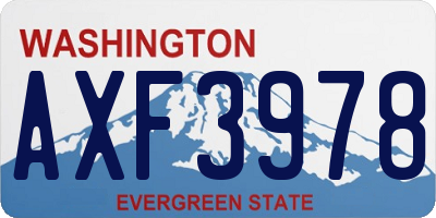 WA license plate AXF3978