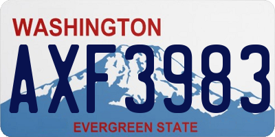 WA license plate AXF3983