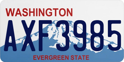 WA license plate AXF3985