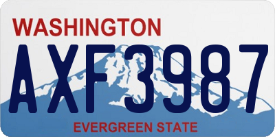 WA license plate AXF3987