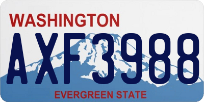WA license plate AXF3988