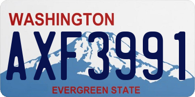 WA license plate AXF3991