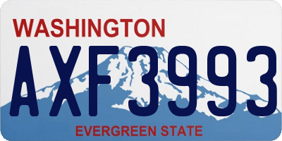 WA license plate AXF3993