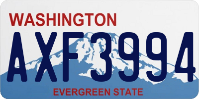 WA license plate AXF3994