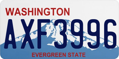 WA license plate AXF3996