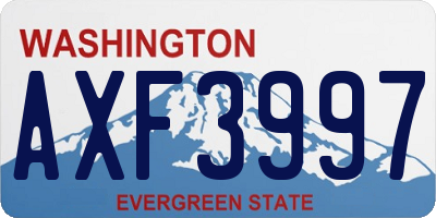WA license plate AXF3997