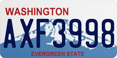 WA license plate AXF3998