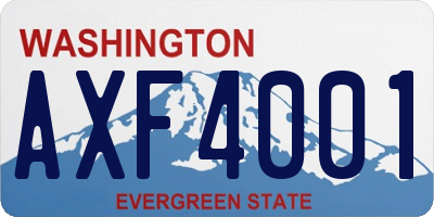 WA license plate AXF4001