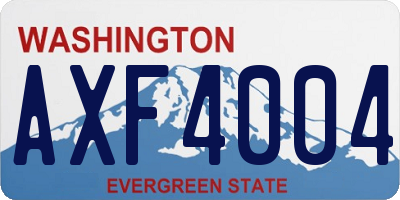 WA license plate AXF4004