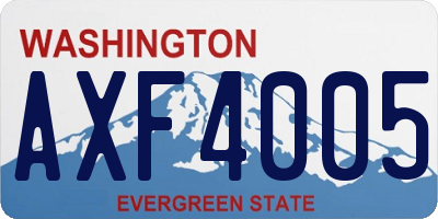 WA license plate AXF4005