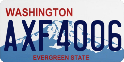 WA license plate AXF4006