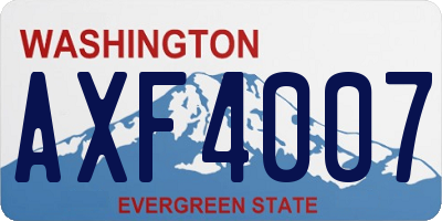 WA license plate AXF4007