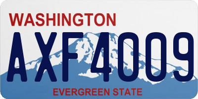 WA license plate AXF4009