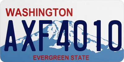 WA license plate AXF4010