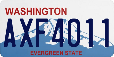 WA license plate AXF4011