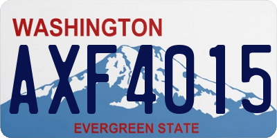 WA license plate AXF4015