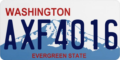 WA license plate AXF4016