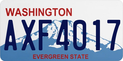 WA license plate AXF4017