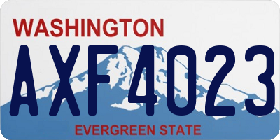 WA license plate AXF4023