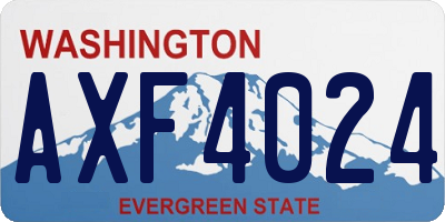 WA license plate AXF4024