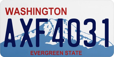 WA license plate AXF4031