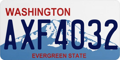 WA license plate AXF4032