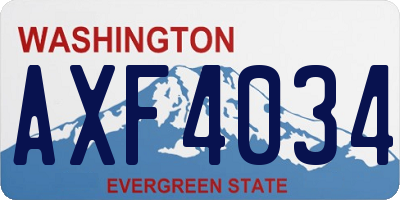 WA license plate AXF4034