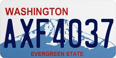 WA license plate AXF4037