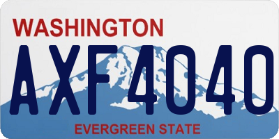 WA license plate AXF4040
