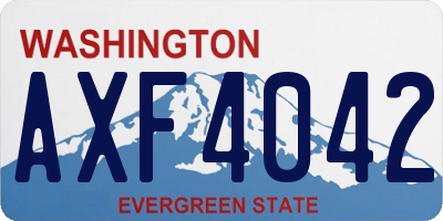 WA license plate AXF4042