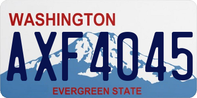 WA license plate AXF4045