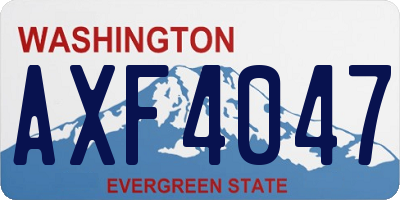 WA license plate AXF4047
