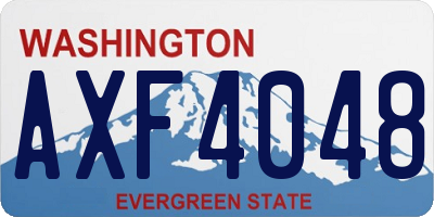 WA license plate AXF4048