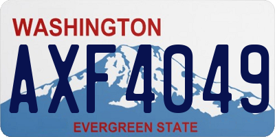 WA license plate AXF4049