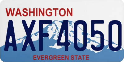 WA license plate AXF4050